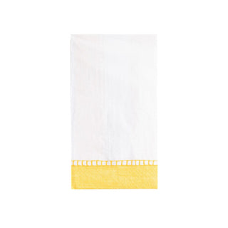 Caspari Linen Border Yellow Guest Towel 16512G