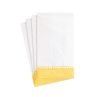 Caspari Linen Border Yellow Guest Towel 16512G