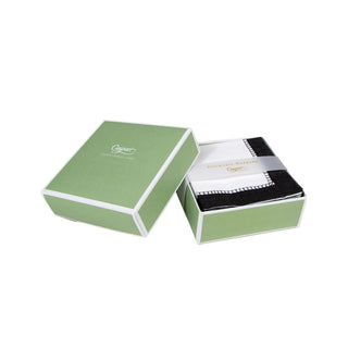 Caspari Linen Border Black Boxed Cocktail Napkins - 40 per box 16513B