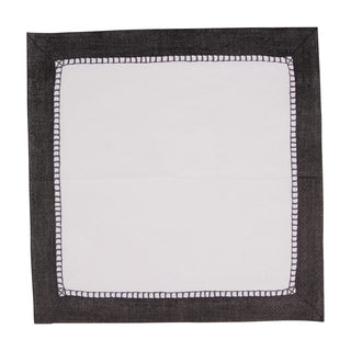 Caspari Linen Border Black Napkin Cocktail 16513C