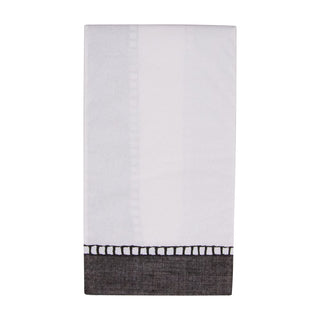 Caspari Linen Border Black Guest Towel 16513G
