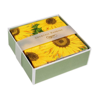 Caspari Sunflowers  Napkin Box Cocktail - 40 per box 16520B