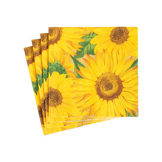 Caspari Sunflowers Napkin Cocktail 16520C