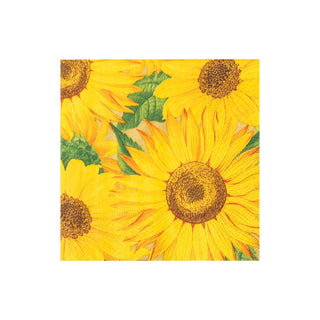 Caspari Sunflowers Napkin Cocktail 16520C