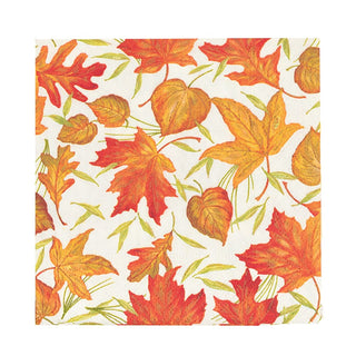 Caspari Woodland Leaves Ivory Napkin Luncheon 16540L