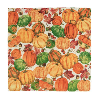 Caspari Pumpkin Field White Napkin Cocktail 16550C
