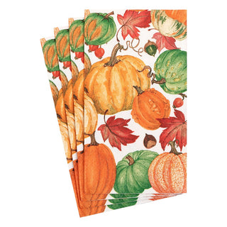 Caspari Pumpkin Field White Guest Towel 16550G