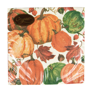 Caspari Pumpkin Field White Napkin Luncheon 16550L