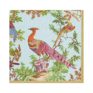 Caspari Chelsea Birds Celadon Napkin Luncheon 16581L