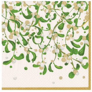 Caspari Modern Mistletoe Dinner Napkin - package of 20 16680D
