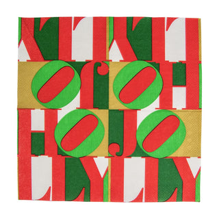 Caspari Holly Jolly Napkin Cocktail 16740C