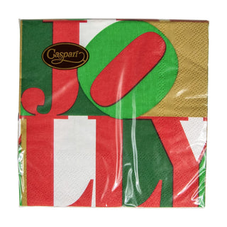 Caspari Holly Jolly Napkin Cocktail 16740C
