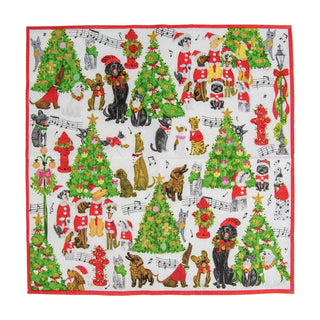 Caspari Caroling Pets Napkin Cocktail 16770C