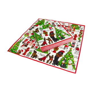 Caspari Caroling Pets Napkin Luncheon 16770L
