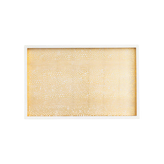 Pebble Gold Lacquer Sm Rect Tray-8 7/8 X 13 3/4