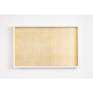 Caspari Pebble Gold Lacquer Sm Rect Tray-8 7/8 X 13 3/4 16790LQSMREC