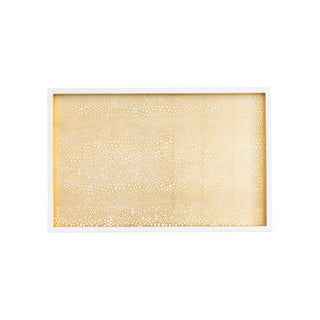 Caspari Pebble Gold Lacquer Sm Rect Tray-8 7/8 X 13 3/4 16790LQSMREC