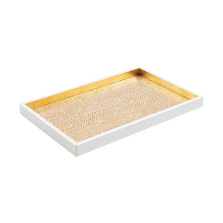 Caspari Pebble Gold Lacquer Sm Rect Tray-8 7/8 X 13 3/4 16790LQSMREC