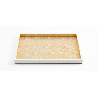 Caspari Pebble Gold Lacquer Sm Rect Tray-8 7/8 X 13 3/4 16790LQSMREC