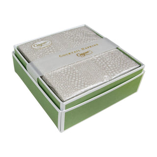 Caspari Pebble Grey-Paper Linen Napkin Box Cocktail-Airlaid 16791B
