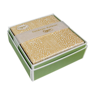 Caspari Pebble Beige-Paper Linen Napkin Box Cocktail-Airlaid 16792B