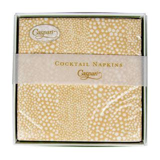 Caspari Pebble Beige-Paper Linen Napkin Box Cocktail-Airlaid 16792B