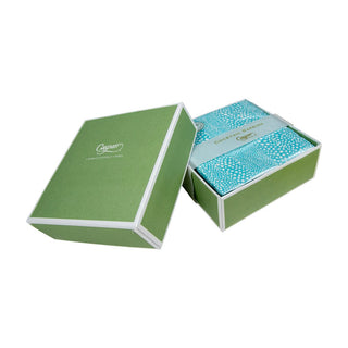 Caspari Pebble Seafoam-Paper Linen Napkin Box Cocktail-Airlaid 16794B