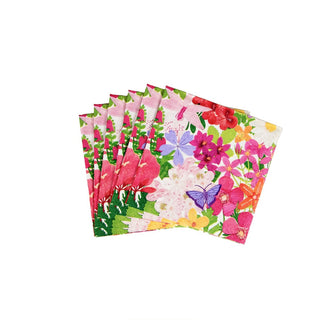 Caspari Halsted Floral  Napkin Box Cocktail - 40 per box 16820B