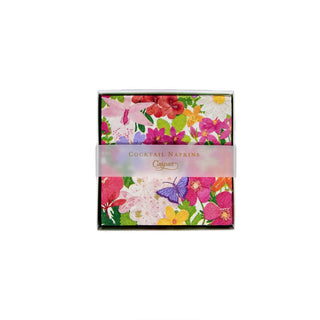 Caspari Halsted Floral  Napkin Box Cocktail - 40 per box 16820B