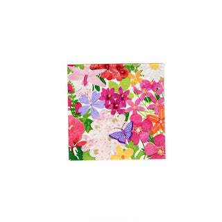 Caspari Halsted Floral  Napkin Box Cocktail - 40 per box 16820B