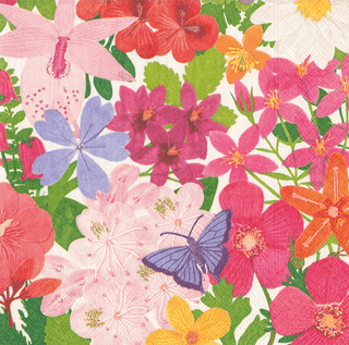 Caspari Halsted Floral Napkin Cocktail 16820C
