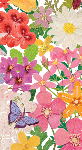 Caspari Halsted Floral Guest Towel 16820G