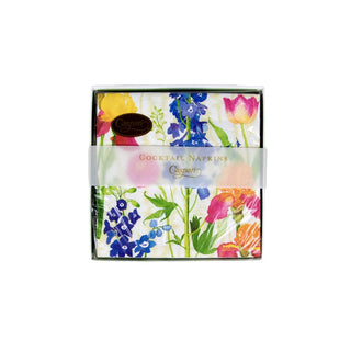 Caspari Summer Garden White  Napkin Box Cocktail - 40 per box 16850B