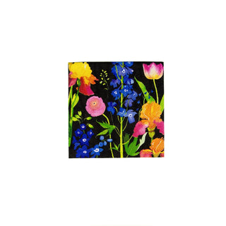 Caspari Summer Garden Black  Napkin Box Cocktail - 40 per box 16851B