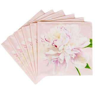 Caspari Duchess Peonies Blush Napkin Cocktail 16890C