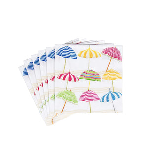 Caspari Beach Umbrellas  Napkin Box Cocktail - 40 per box 16910B