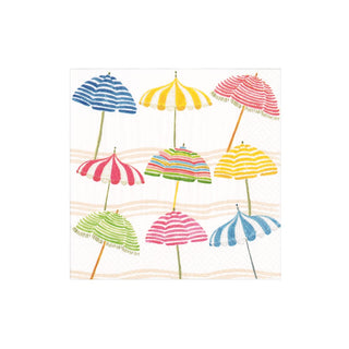 Caspari Beach Umbrellas Napkin Cocktail 16910C