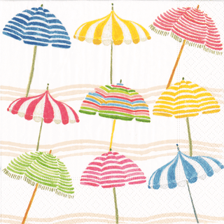 Caspari Beach Umbrellas Napkin Cocktail 16910C
