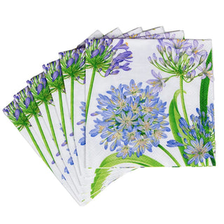 Caspari Agapanthus Garden Napkin Cocktail 16920C
