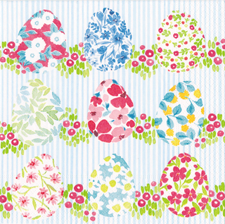 Caspari Floral Easter Eggs Napkin Cocktail 16950C