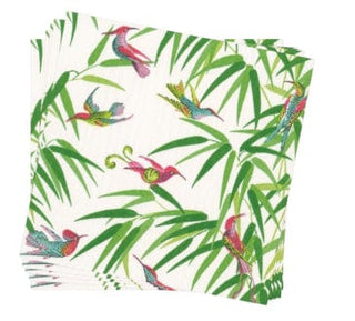 Caspari Birds in Paradise Paper Dinner Napkins in White - 20 Per Package 16990D