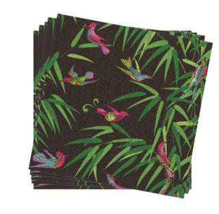 Caspari Birds in Paradise Paper Dinner Napkins in Black - 20 Per Package 16991D