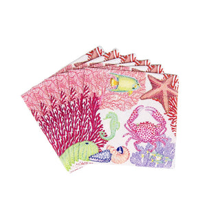 Caspari Under The Sea  Napkin Box Cocktail - 40 per box 17060B
