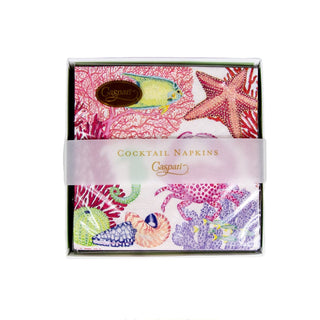 Caspari Under The Sea  Napkin Box Cocktail - 40 per box 17060B