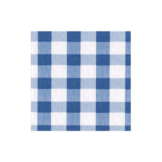 Caspari Gingham Blue Napkin Cocktail 17070C
