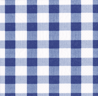 Caspari Gingham Blue Napkin Cocktail 17070C