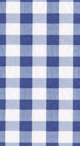 Caspari Gingham Blue Guest Towel 17070G