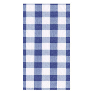 Caspari Gingham Blue Guest Towel 17070G