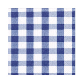 Caspari Gingham Blue Napkin Luncheon 17070L