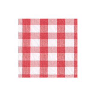 Caspari Gingham Red Napkin Cocktail 17071C